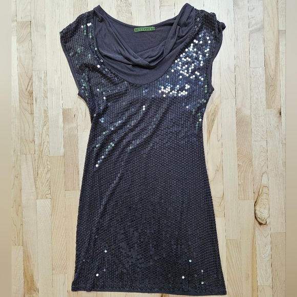 Grey Sequinned Velvet brand Dress - Picture 9 of 9